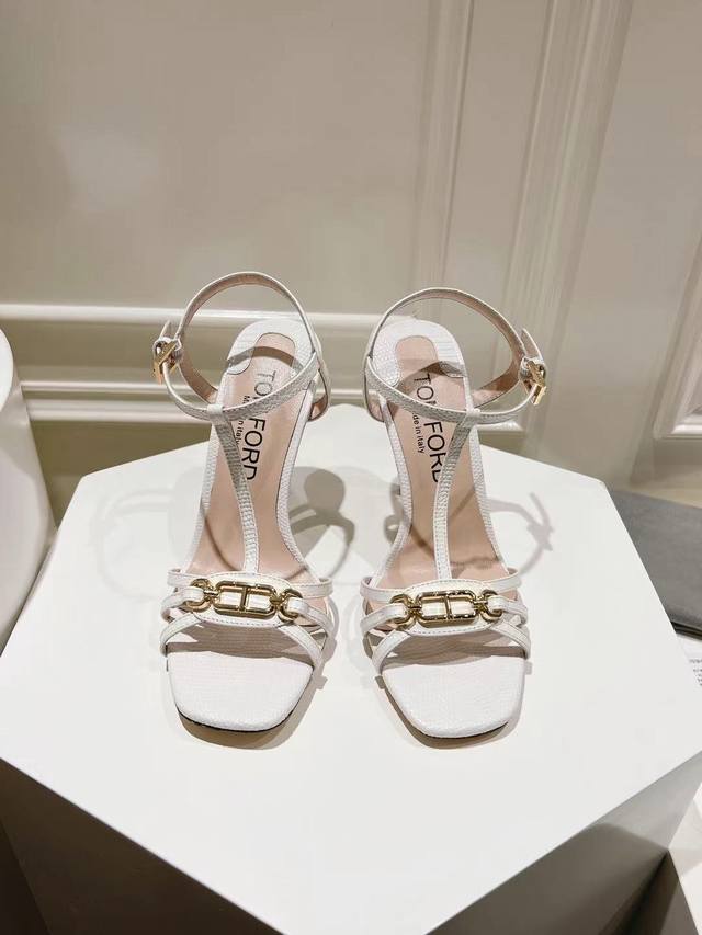 tom Ford Top Version High Heeled Closed Toe Sandals Genuine Leather Outsole H