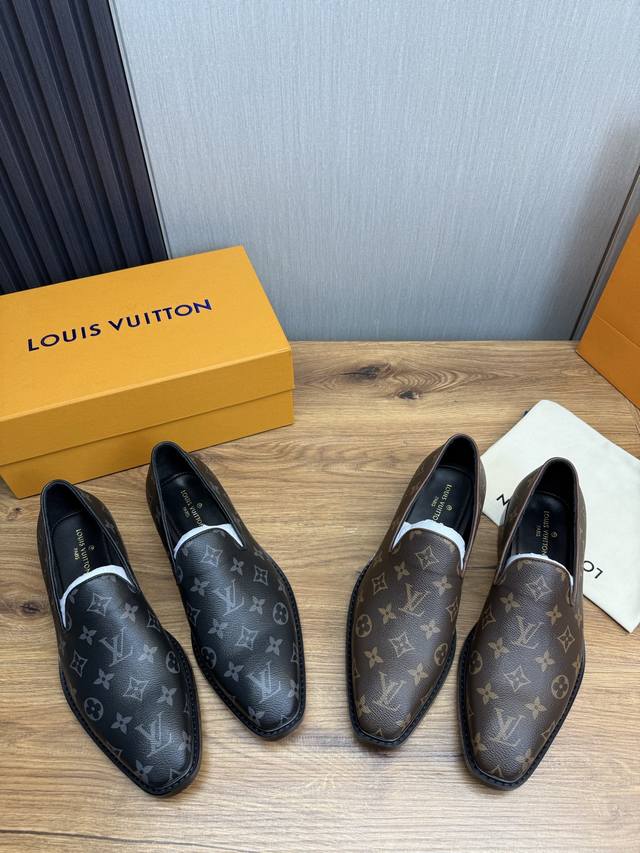 Factory P Price Lv. Men's Business Casual Leather Shoes Top Quality. 1:1 Deliver