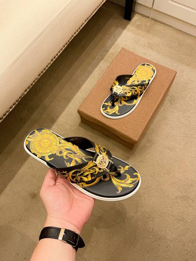 Factory P Price Versace Slippers For Men High-End Brand Official Website 1:1 Lat