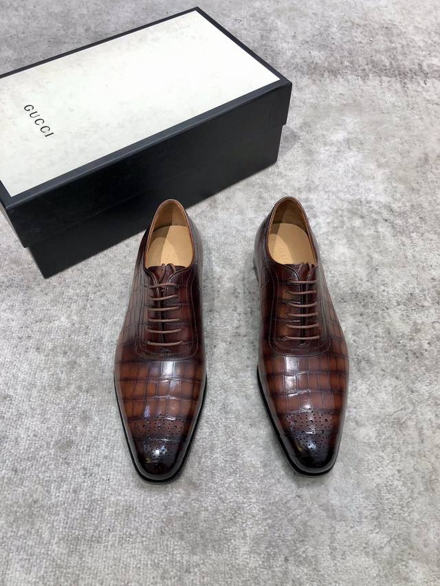 gucci Men's Classic Oxford Shoes Men's Business Formal Leather Shoes Classic