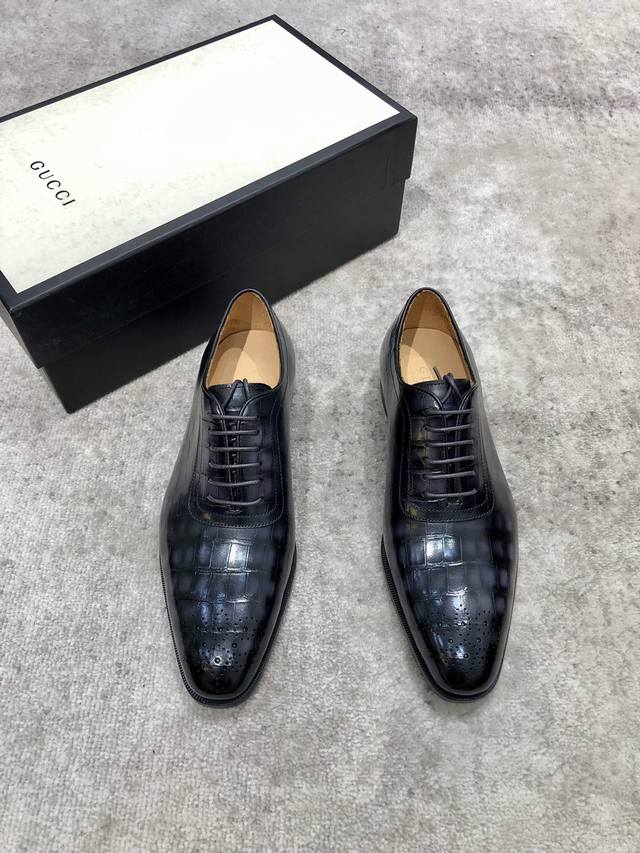 gucci Men's Classic Oxford Shoes, Men's Business Formal Leather Shoes, Classi