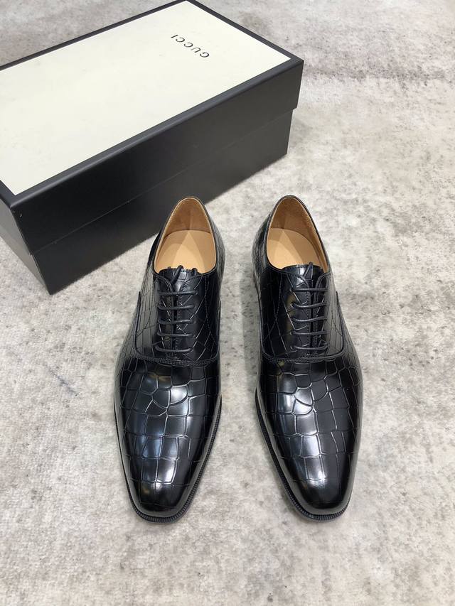 gucci Men's Classic Oxford Shoes, Men's Business Formal Leather Shoes, Classi
