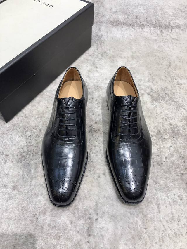 gucci Men's Classic Oxford Shoes, Men's Business Formal Leather Shoes, Classi