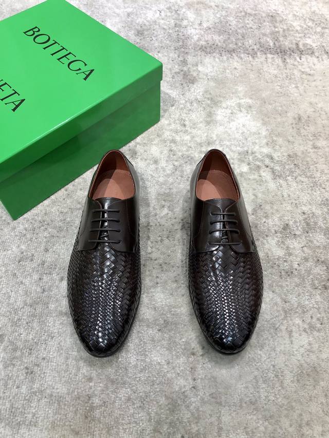 bottega Veneta Bv Men's Woven Business Casual Leather Shoes Upper Woven Cowhi