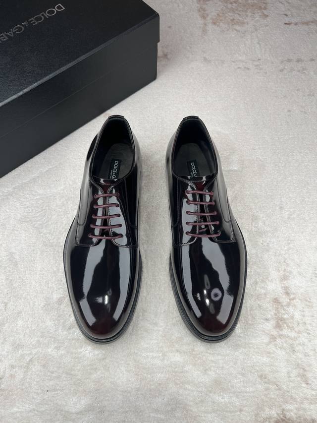 d&G Dolce & Gabbana Shiny Leather Business Casual Men's Shoes Loafers A Moder