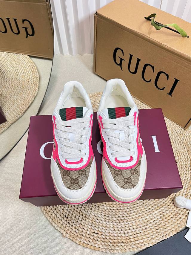 Couple Gucci White Shoes Purchasing Version Original Replica One-To-One Mold Ip
