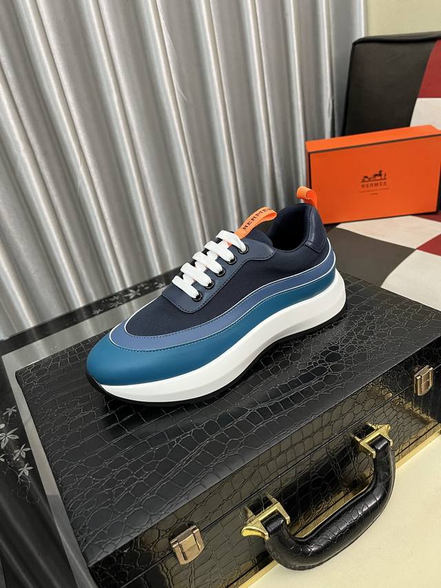 Factory Price Pp Herme* Hermes Bouncing Sneakers Men's Casual Sports Shoes Upper
