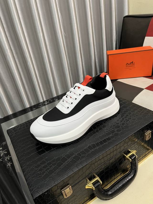 Factory Price Pp Herme* Hermes Bouncing Sneakers Men's Casual Sports Shoes Upper