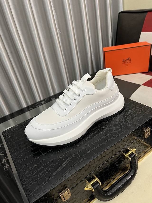 Factory Price Pp Herme* Hermes Bouncing Sneakers Men's Casual Sports Shoes Upper