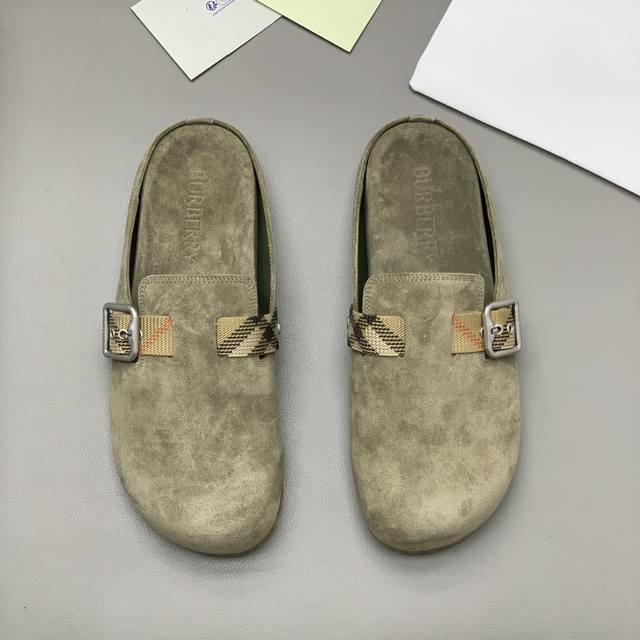 Men's Casual Half Slippers - This Sports Shoe Upper Is Made Of Soft Suede Fabric