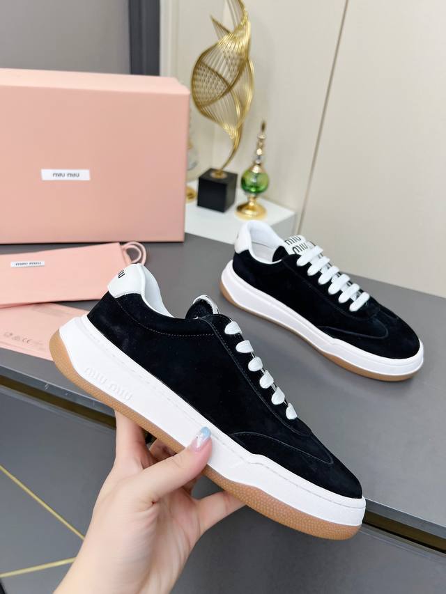 Actual Price Miumiu Miu Miu 2025 Early Spring Latest Catwalk Casual Sports Shoes