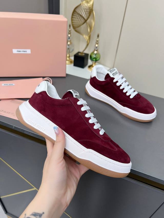 Actual Price Miumiu Miu Miu 2025 Early Spring Latest Catwalk Casual Sports Shoes