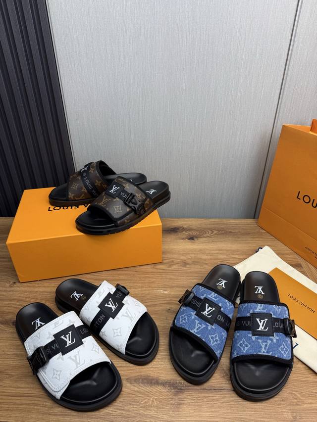 Factory P Price Lv. Hot Selling Men's Slippers Official Website One To One Produ