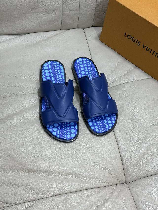l Size:38-45 High-End Quality Lv Original Men's Spring And Summer Slippers Co