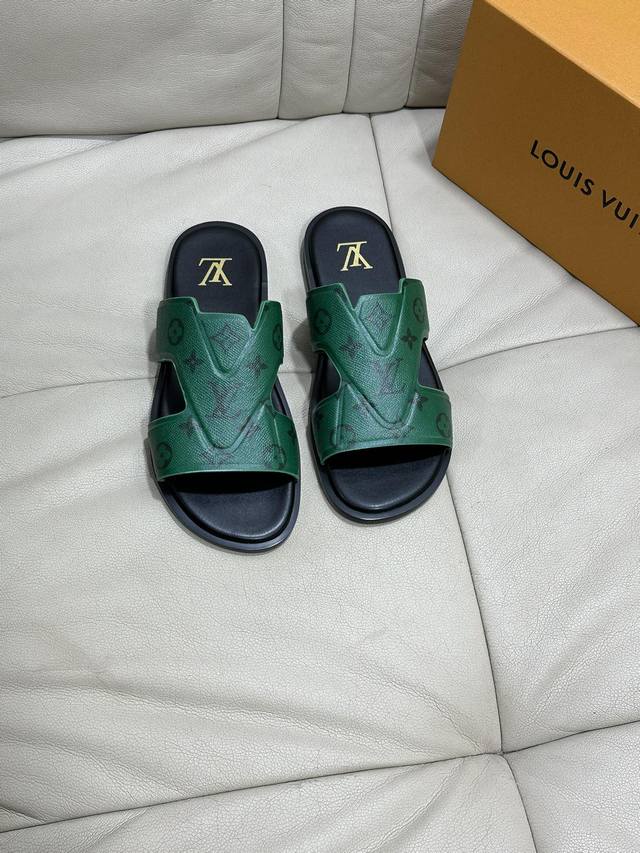 l Size:38-45 High-End Quality Lv Original Men's Spring And Summer Slippers Co