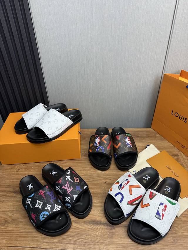 Factory P Price Lv. Hot Selling Men's Slippers Official Website One To One Produ