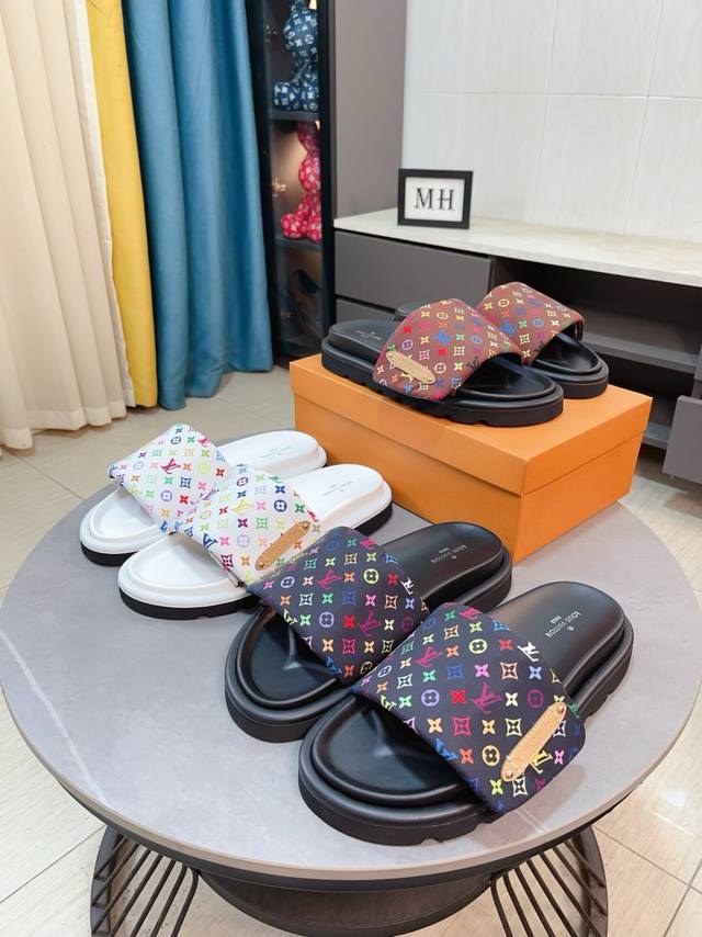 Factory Price P Lv-Louis Vuitton New Men's Slippers High-End Boutique Upper Exqu