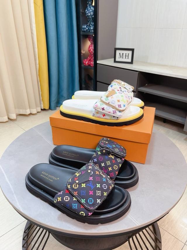 Factory Price P Lv-Louis Vuitton New Men's Slippers High-End Boutique Upper Exqu