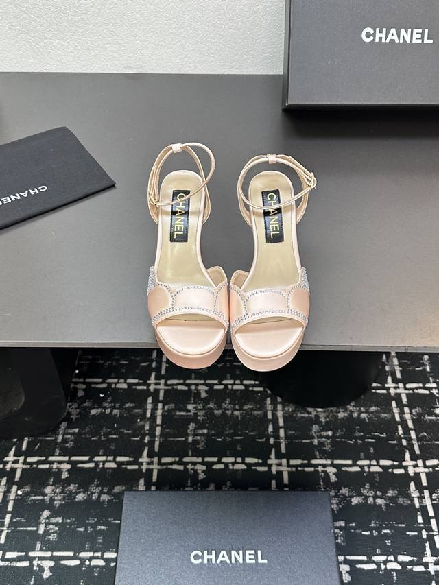 chanel Chanel 2025 Early Spring Classic Rhinestone Waterproof Platform Sandal