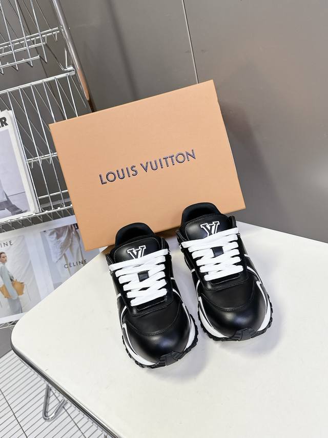 lv Louis Vuitton Run Away Maxi Series Fat Couple Thick-Soled Sneakers Origina