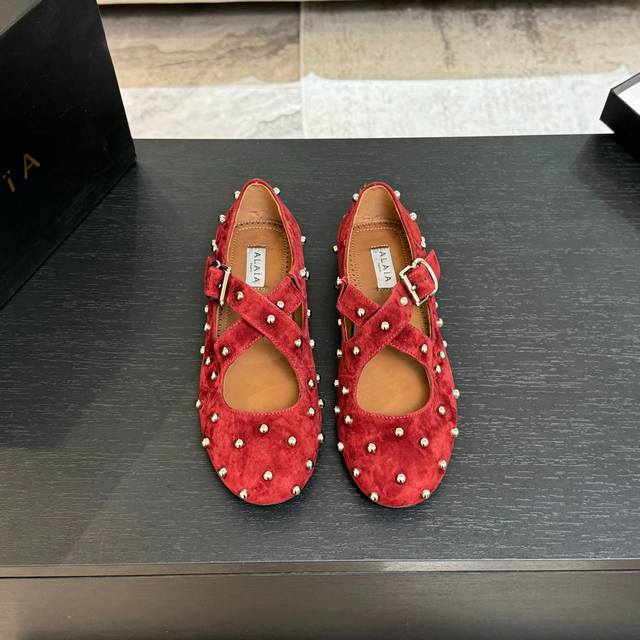 25Fw New Alaia Cross Strap French Ballet Single Braided Flats Cross Strap Bal