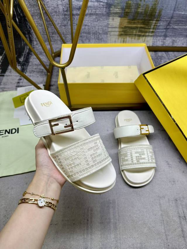 Factory P Price Women's Shoes Sports Original Fendi Latest Hit Double Strap Flat
