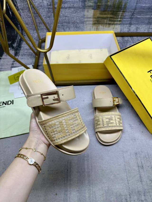 Factory P Price Women's Shoes Sports Original Fendi Latest Hit Double Strap Flat