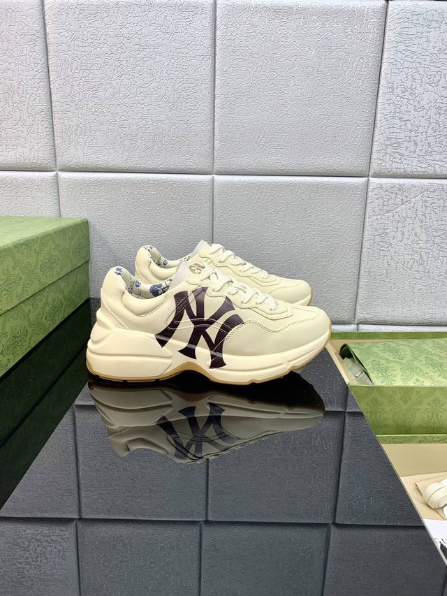 Top Version Gucci Dad Shoes Couple Style Old Leather Horn-Shaped Retro Jogging S