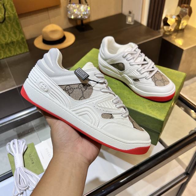 Factory P Direct Price Gucci Low-Top Sneakers Top Version New Color Matching Ear