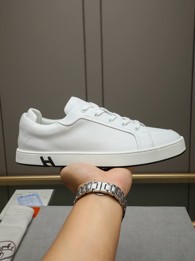 hermes - High-End Quality Original Casual Sneakers - Nappa Calfskin Upper Wit