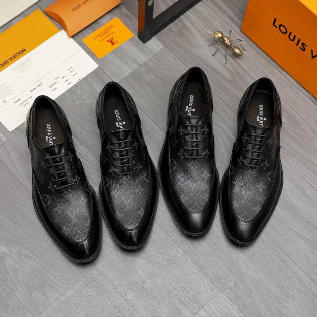 Product Trademark Lv Louis Vuitton Business Formal Leather Shoes True Size: 39-4