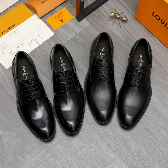 Product Trademark Lv Louis Vuitton Business Formal Leather Shoes True Size: 39-4