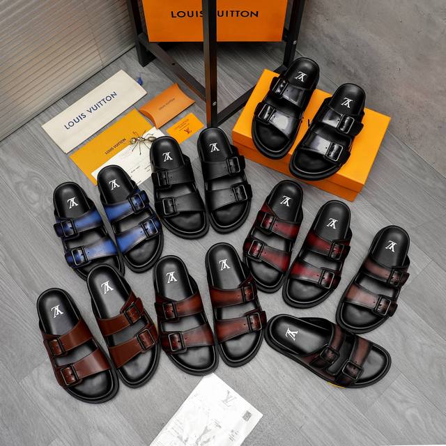 Product Trademark Lv [Louis Vuitton] Slippers True Size. Size: 38-44 45 Custom M