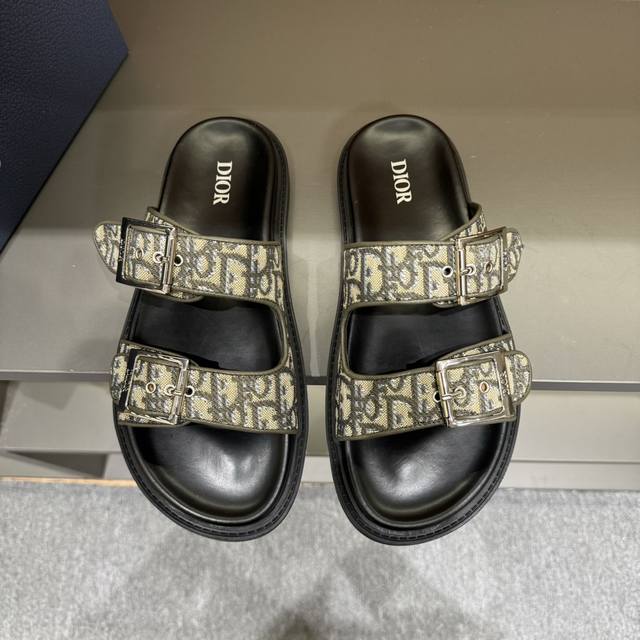 Size 38-45 Dior's Latest H-Town Series Oblique Thick-Soled Slippers Sandals Orig