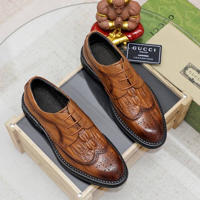 Factory P Price Gucci Gucci Official Website Men's Business Formal Leather Shoes