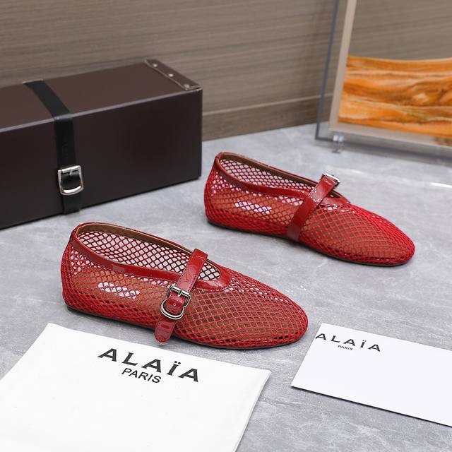 alaia Alaia 25Ss Catwalk Style Flat Mesh Ballet Shoes Are Popular All Over Th