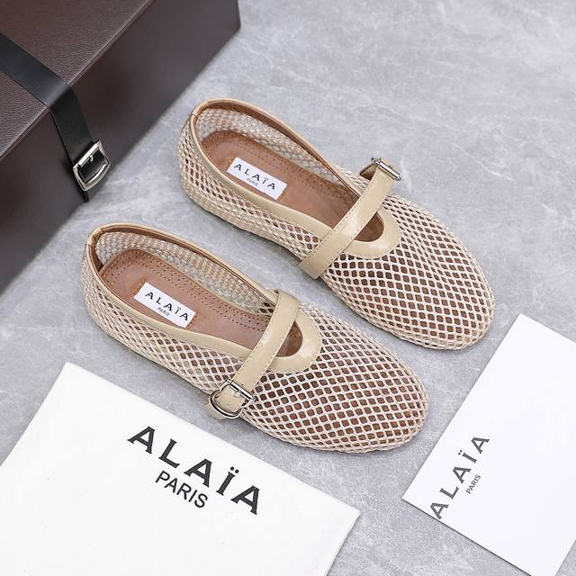 alaia Alaia 25Ss Catwalk Style Flat Mesh Ballet Shoes Are Popular All Over Th
