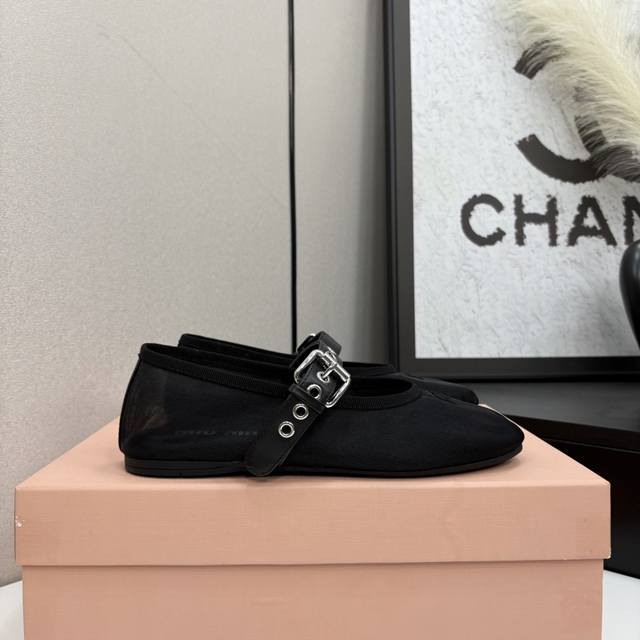 miumiu Miu Miu New Transparent Mesh Ballet Mary Jane Single Shoes Series Is N