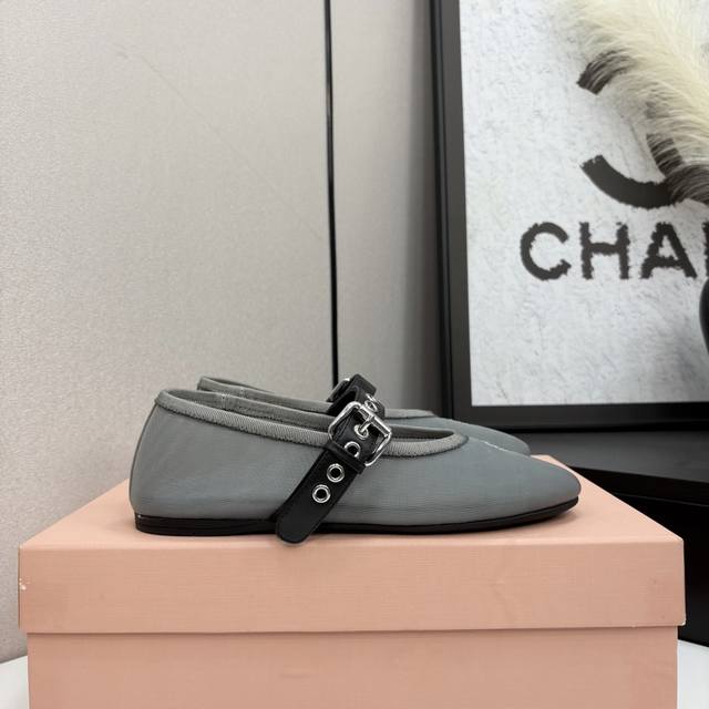 miumiu Miu Miu New Transparent Mesh Ballet Mary Jane Single Shoes Series Is N