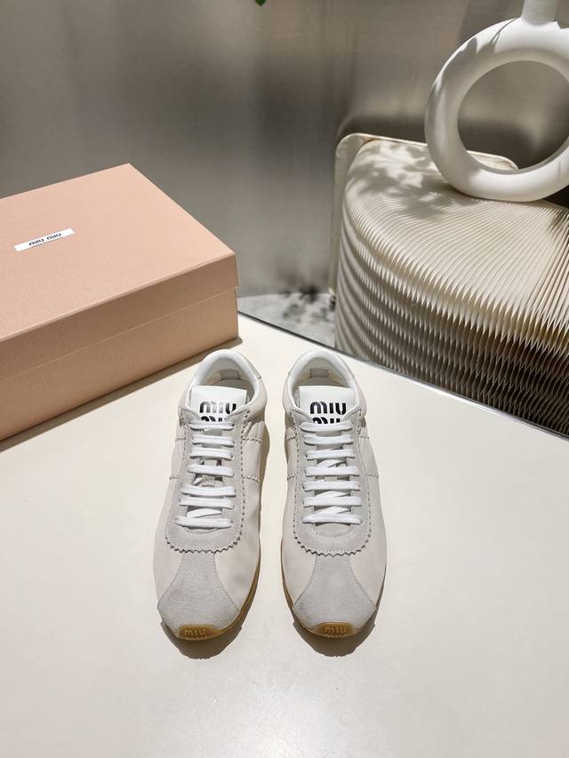 Factory Miu Miu 2025 Forrest Gump Casual Shoes Sneakers Spring And Summer New Mo