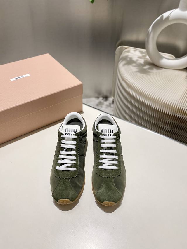 Factory Miu Miu 2025 Forrest Gump Casual Shoes Sneakers Spring And Summer New Mo