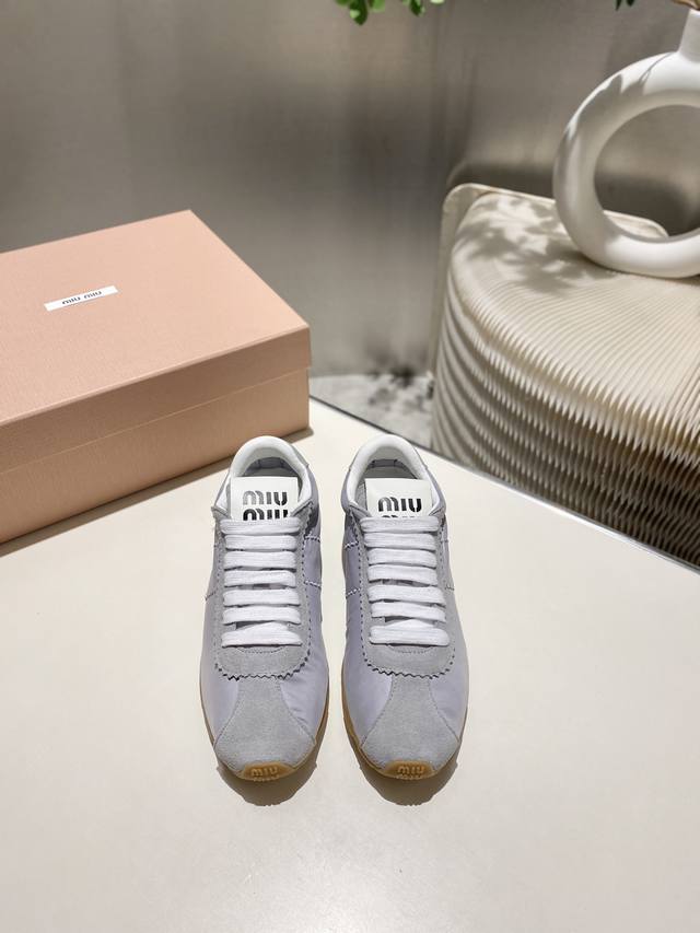 Factory Miu Miu 2025 Forrest Gump Casual Shoes Sneakers Spring And Summer New Mo