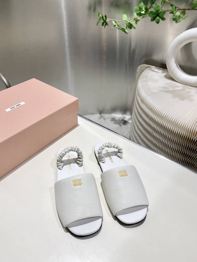Factory Miu Miu 2025 Early Spring Show New Slip-On Slippers Official Spring And
