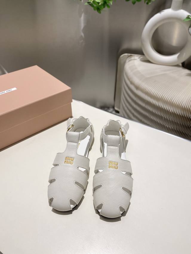 Factory Miu Miu 2025 Early Spring And Summer Closed Toe Roman Sandals Official S