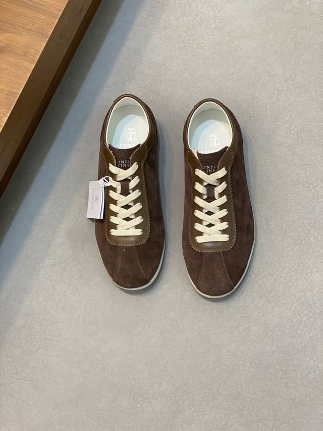 brunello Cucinelli Bc Washed Suede Rubber Sole Shoes This Sneaker Is Made Of