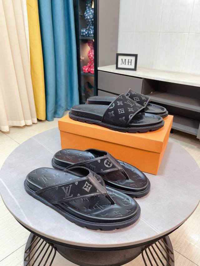 Factory Price P Lv-Louis Vuitton New Men's Slippers High-End Boutique Upper Exqu