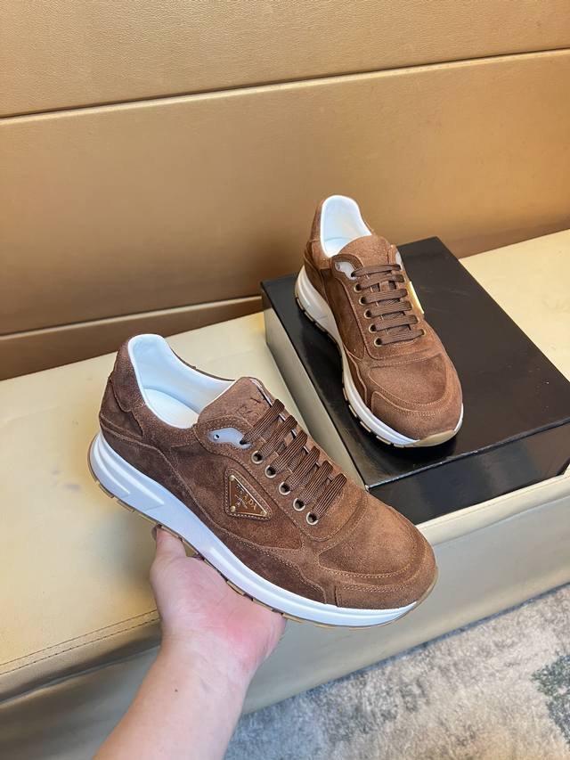 prad*Prada Counter Hot Men's Shoes Official Website 1:1 Production Imported C