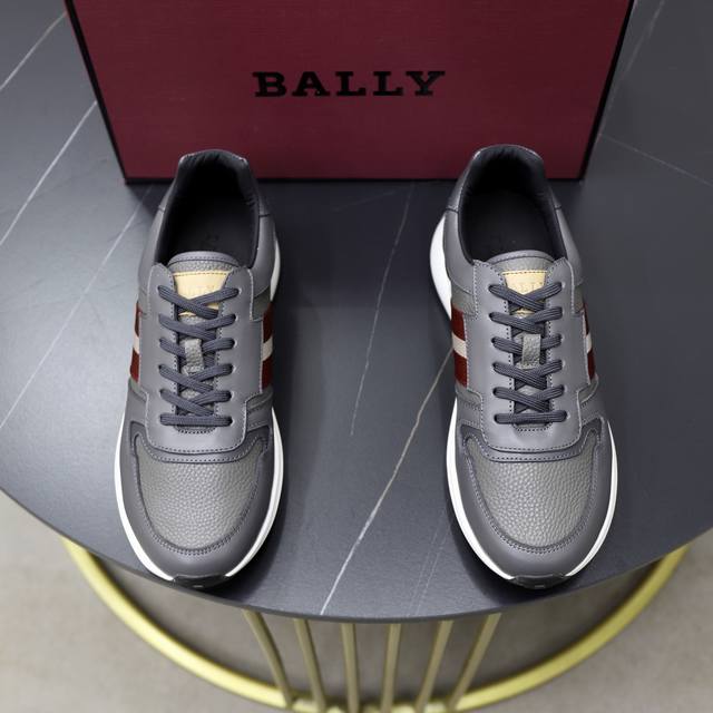 Factory Price Pp Bally New Men's Leather Stitching Casual Sports Shoes Original