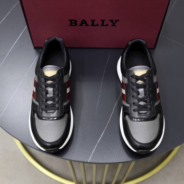 Factory Price Pp Bally New Men's Leather Stitching Casual Sports Shoes Original
