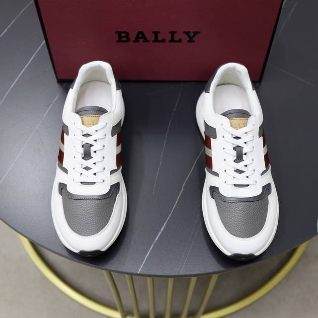 Factory Price Pp Bally New Men's Leather Stitching Casual Sports Shoes Original